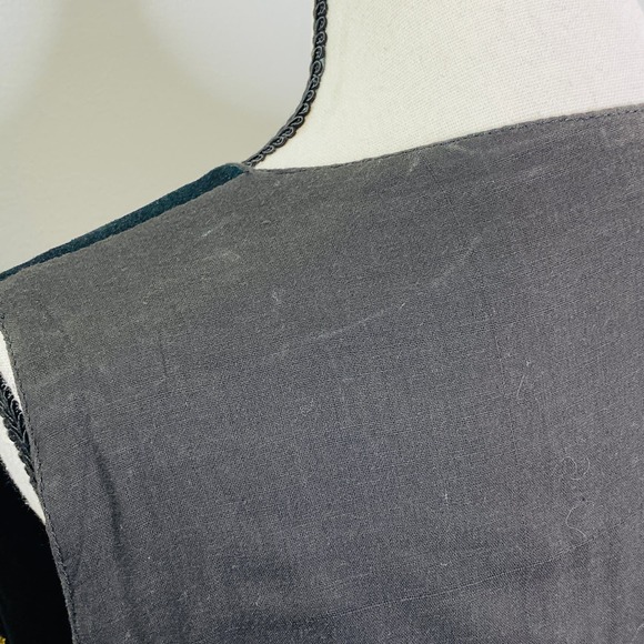 Vintage Gold Embroidered Black Suede Vest Womens Large Maximalist Rodeo Festival - Picture 9 of 12